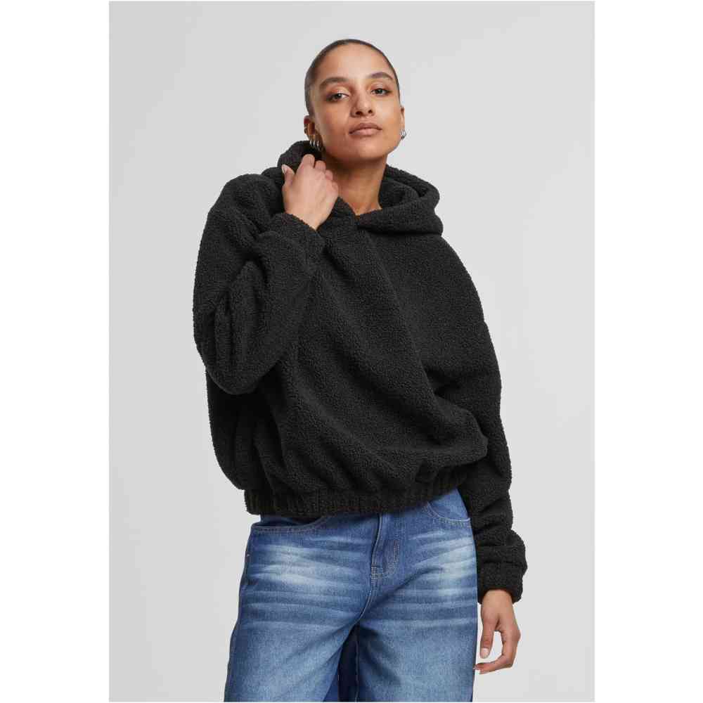 Urban Classics - Oversized Bonded Sherpa Kapuzenpullover/hoodie - Schwarz